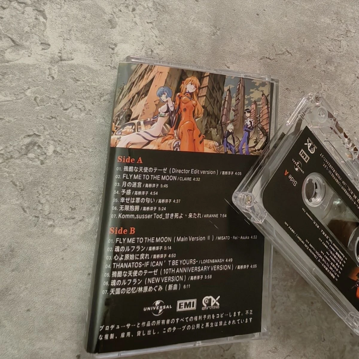 Anime NEON GENESIS EVANGELION EVA Takahashi Yoko Music Tape Greatest Hits OP ED Album Cassettes Cosplay Walkman Soundtracks Box