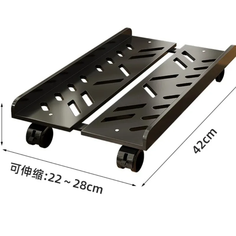 حامل وحدة المعالجة المركزية المحمول القابل للتعديل لسطح المكتب تحت المكتب وحامل وحدة المعالجة المركزية للتهوية مع حامل برج الكمبيوتر مع حامل صينية الكمبيوتر بعجلات مكون من 4 عجلات #6