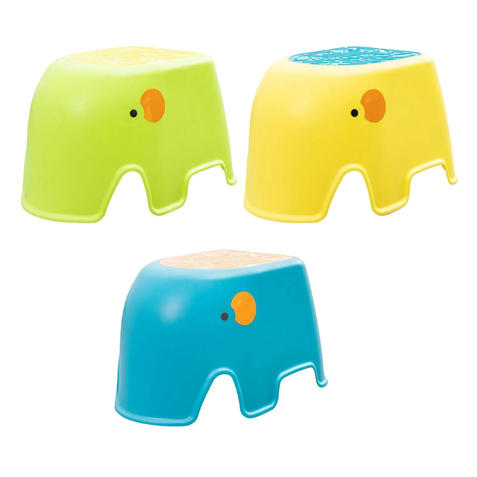 

Kids Step Stool Wide Step Non Slip Elephant Shaped Multi Purpose Portable Footstool Poop Stools for Kitchen Bedroom Bathroom