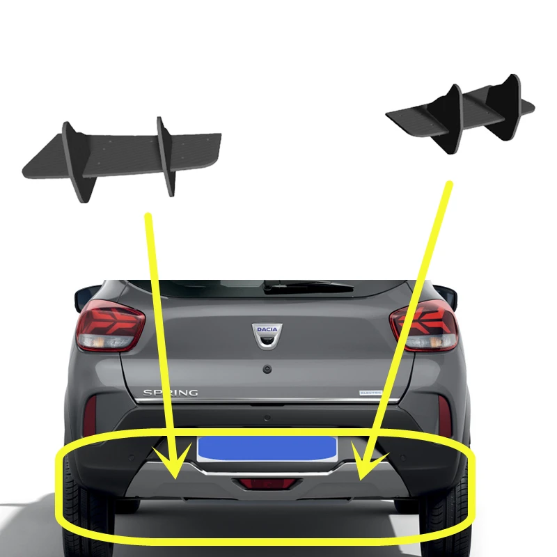 For Dacia Spring 2020-2022 Year Rear Diffuser Bumper Lips Spoiler Splitter Body Kit Accessories