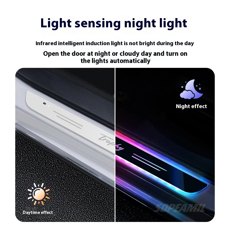 Wireless LED Car Door Threshold Welcome Pedal Light Mood lamp For MG ZS HS ES5 MG4 EV EZS ONE MG S5 EV MG3 MG5 MG6 MG7 Trophy - Image 4