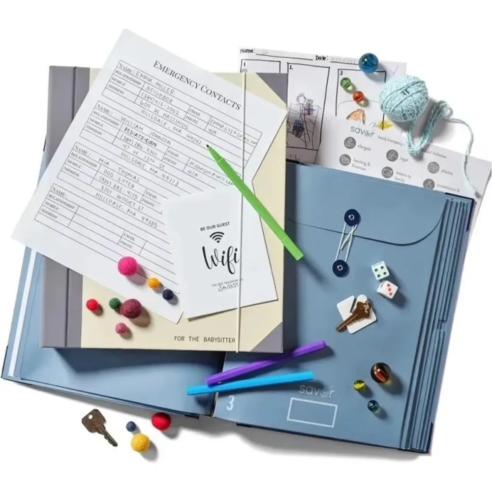 Portable In Case I Go Missing Binder Large Capacity Multiple Pockets Accordion Storage Folders File Storage Tools File Organizer