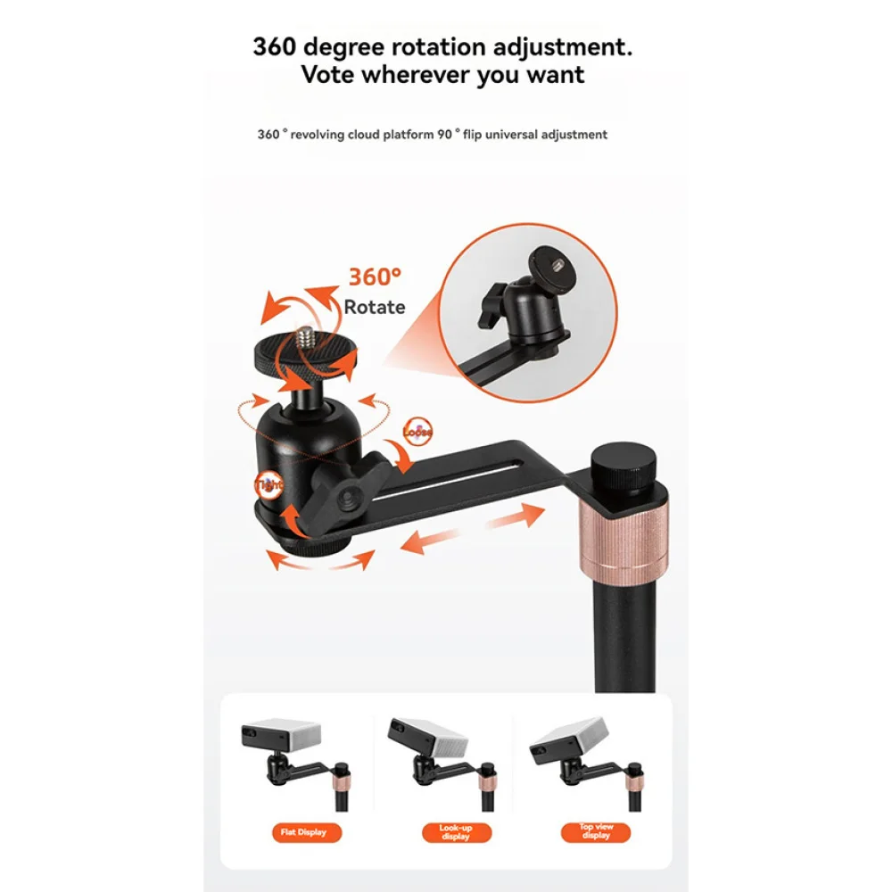 Металлический карданный кронштейн с шаровой головкой для гостиной, прикроватный диван, монтажный зазор, регулируемый по высоте, скрытый держатель для проектора