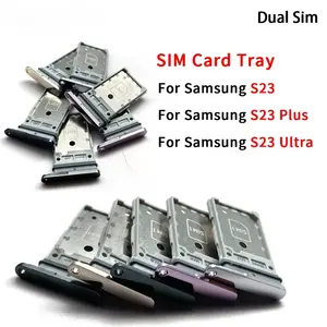 Bilashmart Dual Card Micro Nano SIM Card Holder Tray chip slot Holder Adapter Socket Parts Samsung S23 / S23 Plus / S23 Ultra