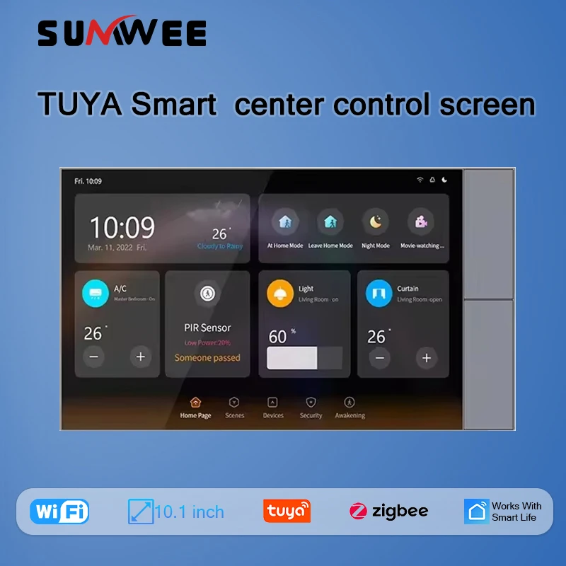

Многоязычный Wi-Fi Tuya умный дом Многофункциональная центральная панель управления Встроенный шлюз Zigbee 10-дюймовый сенсорный экран Android11