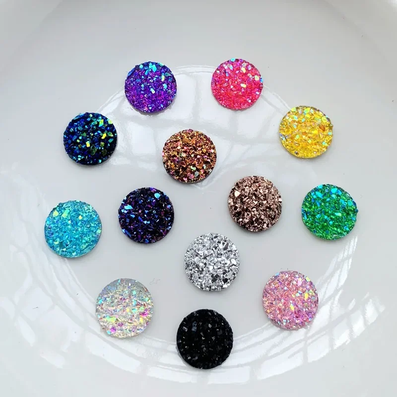 8mm/10mm/12mm natural ore resin flat back jewelry resin Rhinestone wedding decoration diamonds for nails