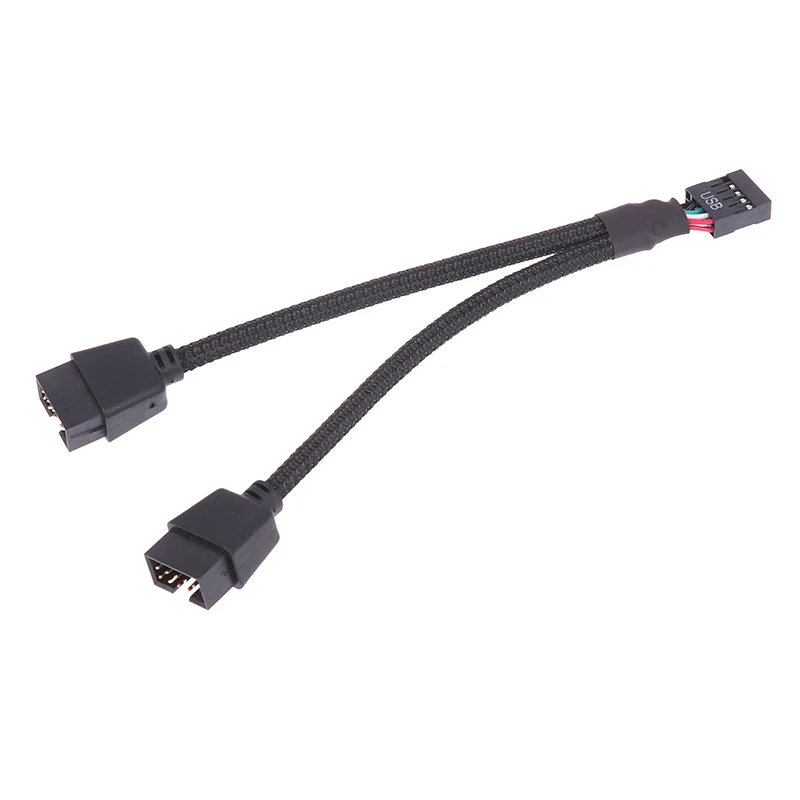 

16cm Motherboard 9pin Extension Cable Adapter USB Header Splitter Female 1 To 2 Male Desktop 9-Pin USB2.0 HUB Connector