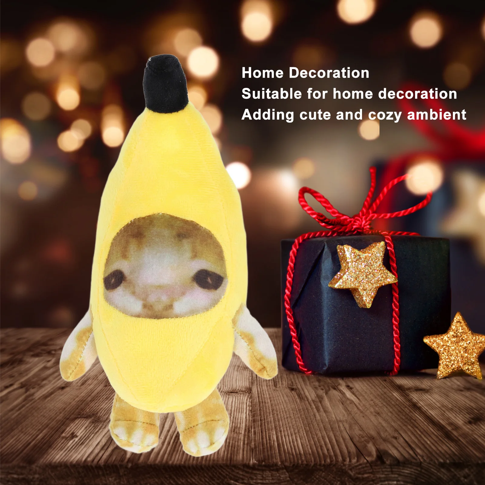 ZK30 30cm Banana Cat Plush Toy Multipurpose Decompression Cute Cartoon Soft Cozy Stuffed Animals Toy for Presents Home Decor