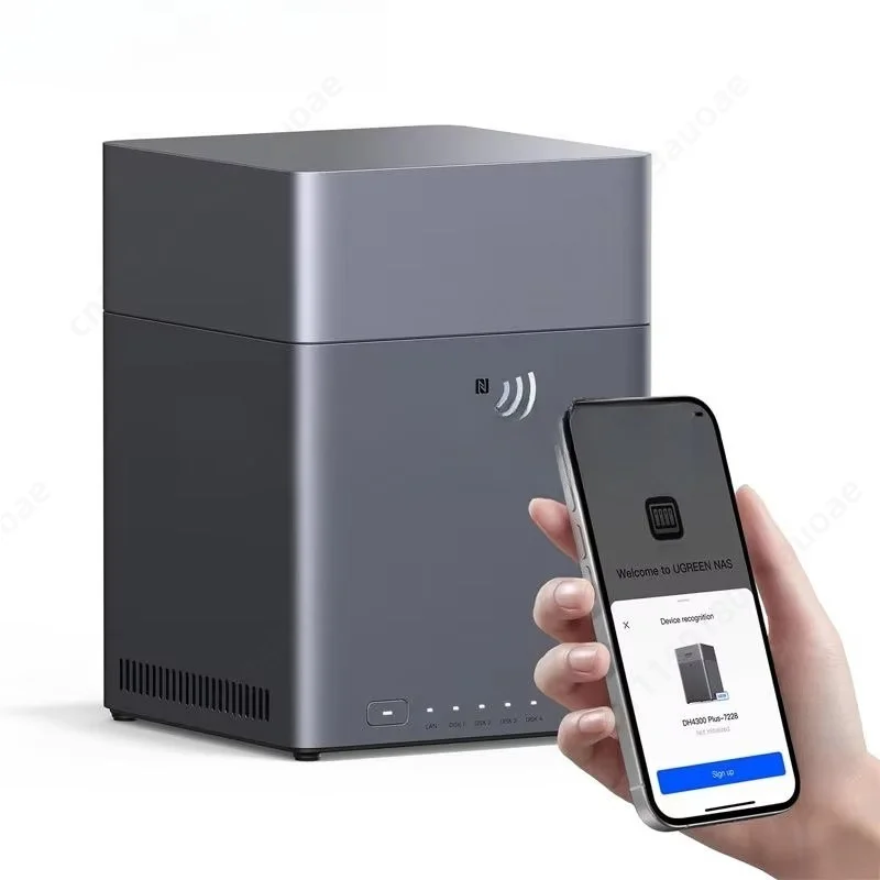 DH4300 Plus 4-Bay Desktop NAS, Diskless 120TB, 8GB RAM Network Storage With Remote Access & AI Photo Album