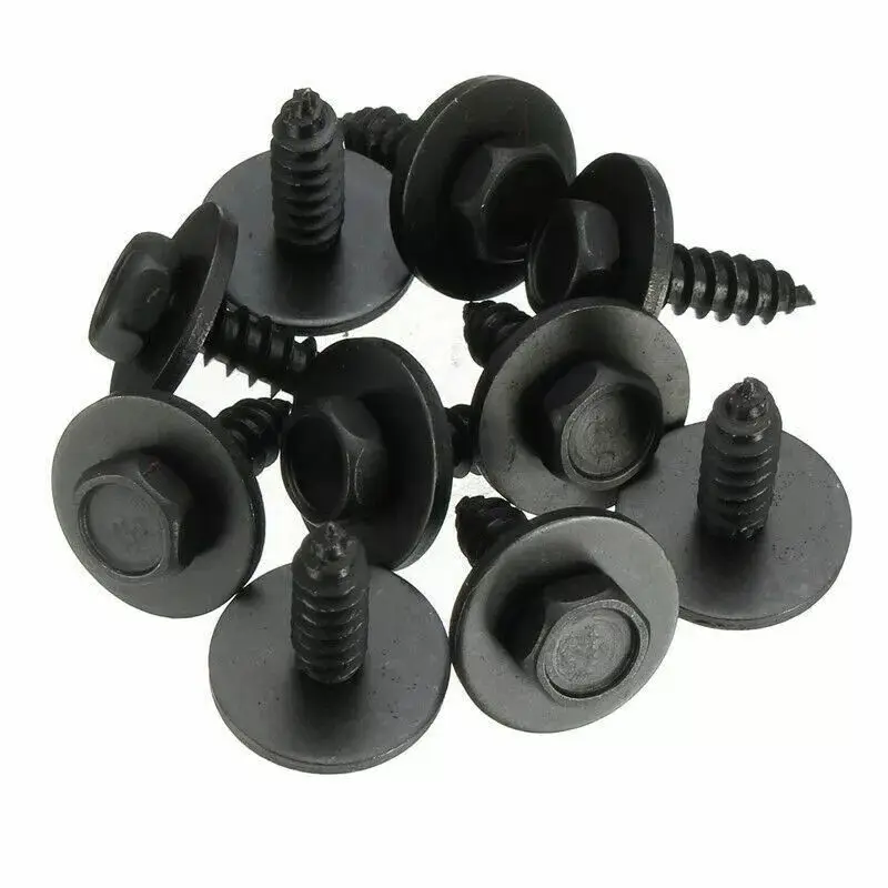 

10pcs 8mm HEX HEAD 4.8x 19mm SELF TAPPING TAPPER SCREW & WASHER For BMW