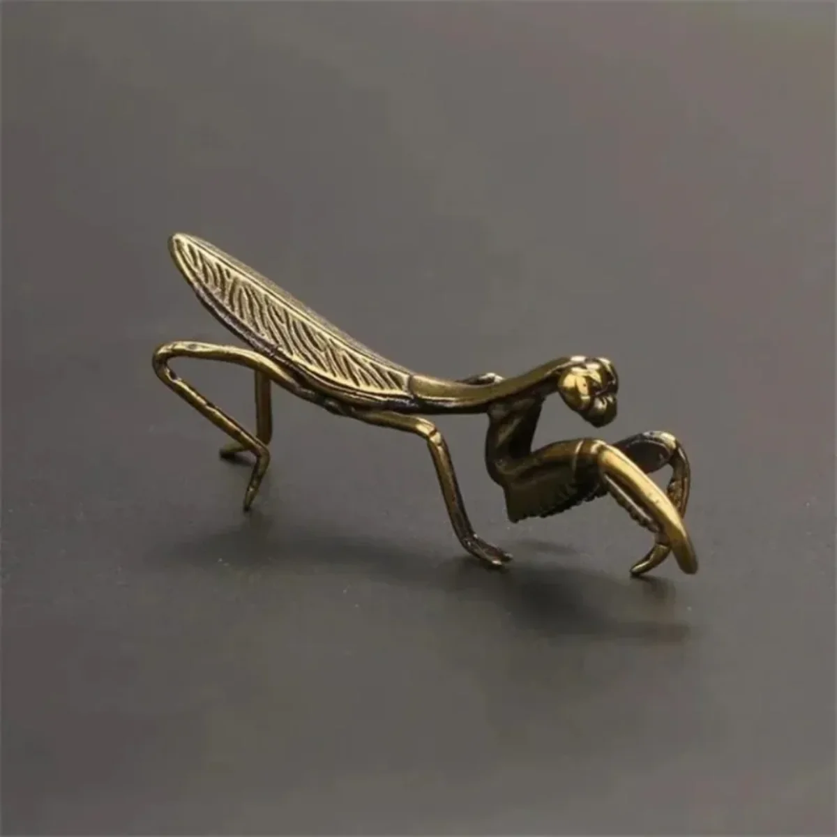 Fun Copper Mantis Miniature Ornament Vintage Flower Pot Decoration Decorative Craft Accessories Tea Pet