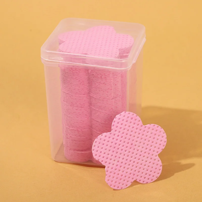 Wholesale 200Pcs Lint Free Nail Wipes Nail Polish Remover Cotton Pad, Heart Shape UV Gel Makeup Cleaning Tools