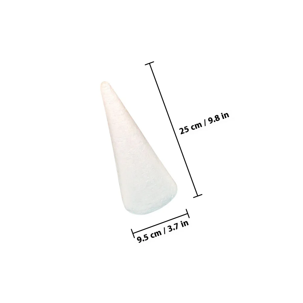 4 pçs cones brancos para artesanato diy crianças cone de poliestireno artesanato suave seguro poliestireno arte suprimentos decoração cones