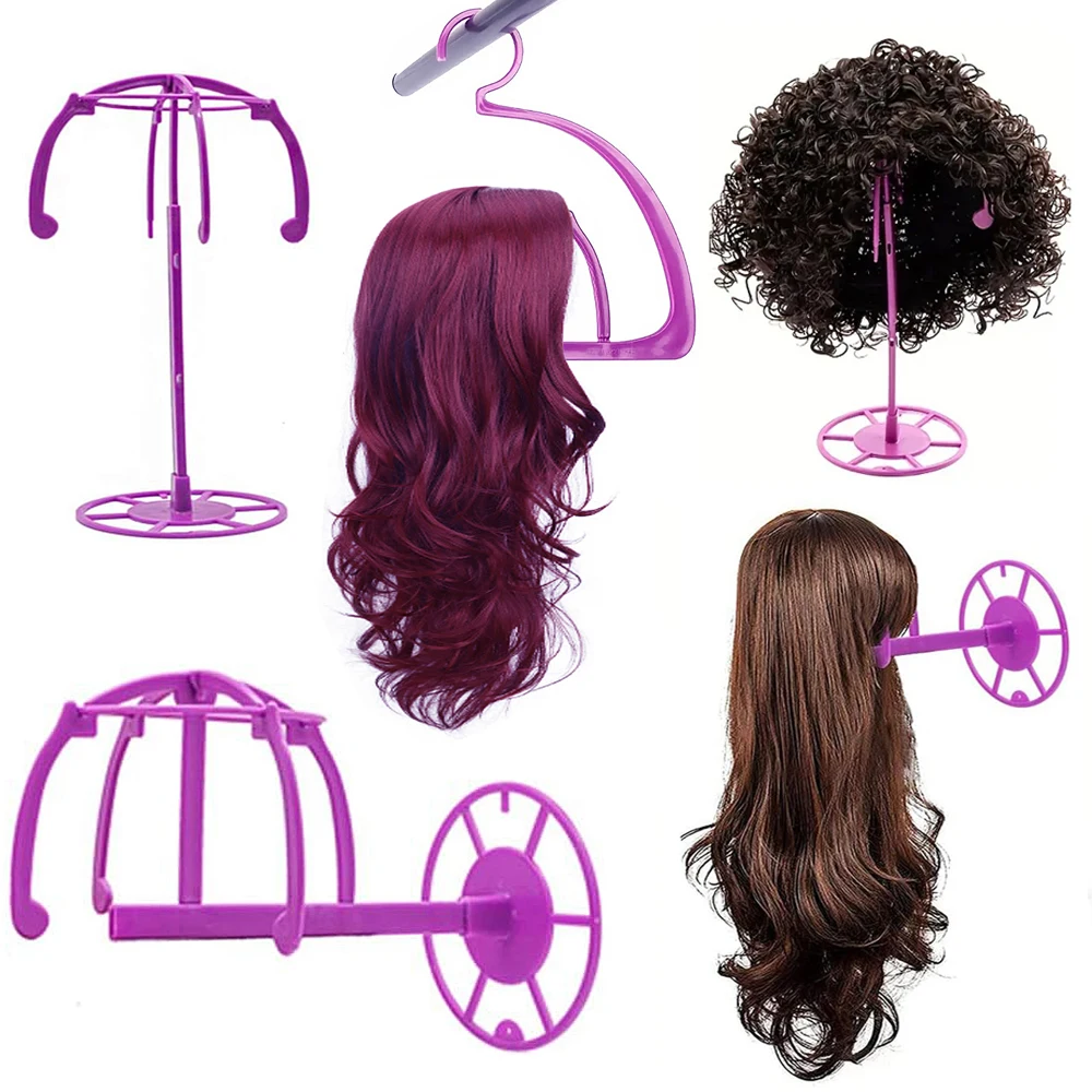 

Multifunctional Ajustable Wig Stands Plastic Hat Display Wig Head Holders Mannequin Head/Stand Portable Folding Wig Stand