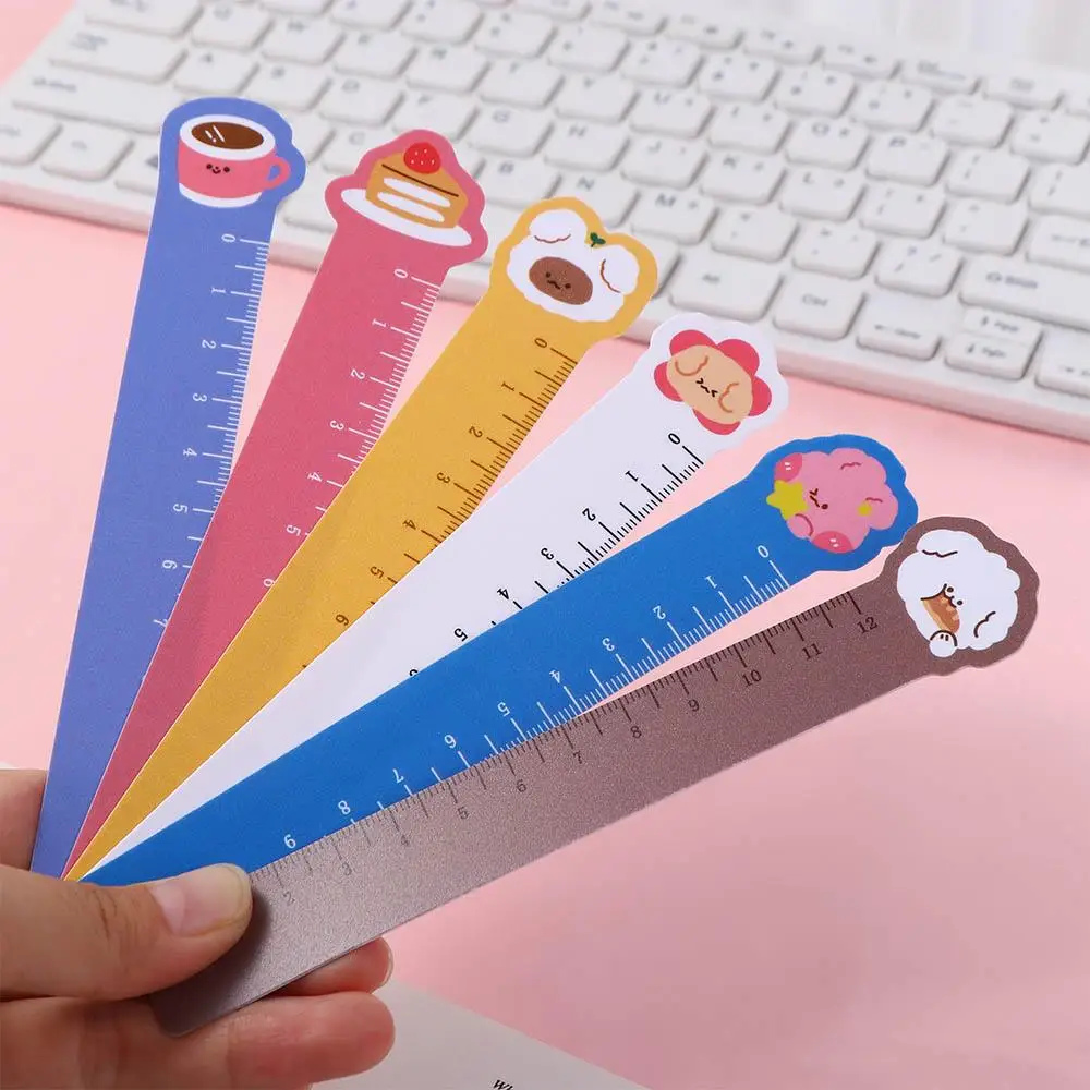 Cute Creative Cartoon Pet Plastic Ruler Bookmarks Portable Simple Wooden Cat Claw Ruler Drafting Ruler Measuring Tool Kids Gifts