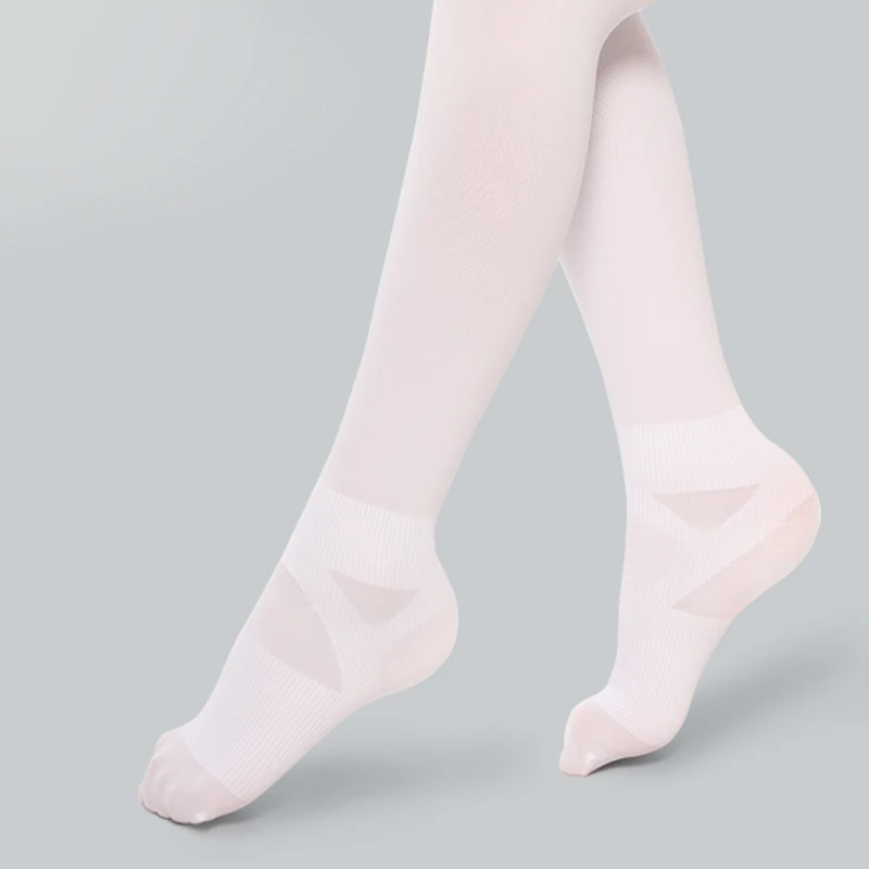 Girls Kids Ballet Tights Soft Dance Pantyhose Seamless White Ballet Stockings Breathable Ballet Tights with Ankle Threads