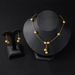 Manna charm ball sets gold color, small lumps dubai glue earrings for women/girls, ethioipian African jewellery present