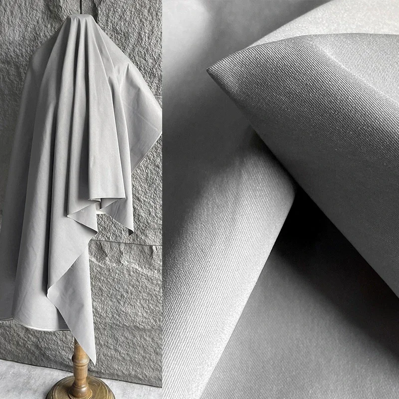 

Cement Gray Shirt Twill Fabric Dress Hanfu Suit Dress Pants Jacket Clothing Designer Fabric