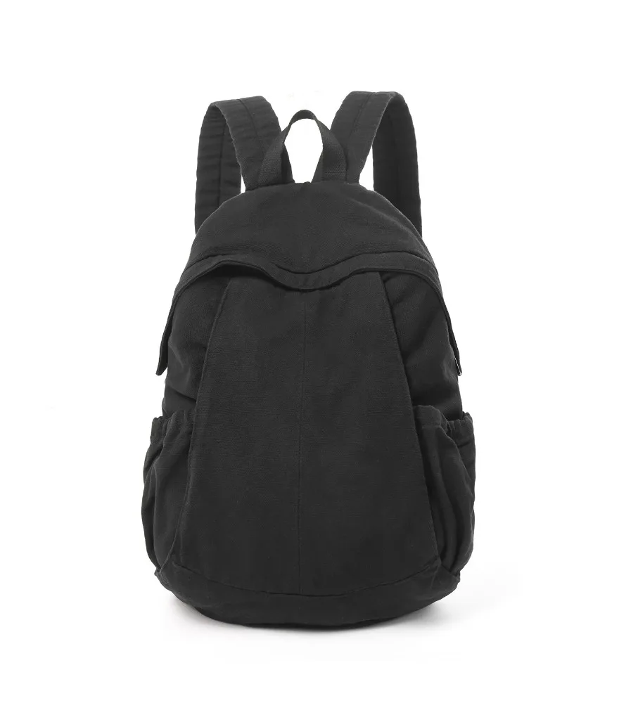 Travel bag college style solid color schoolbag men's canvas backpack women's leisure large capacity