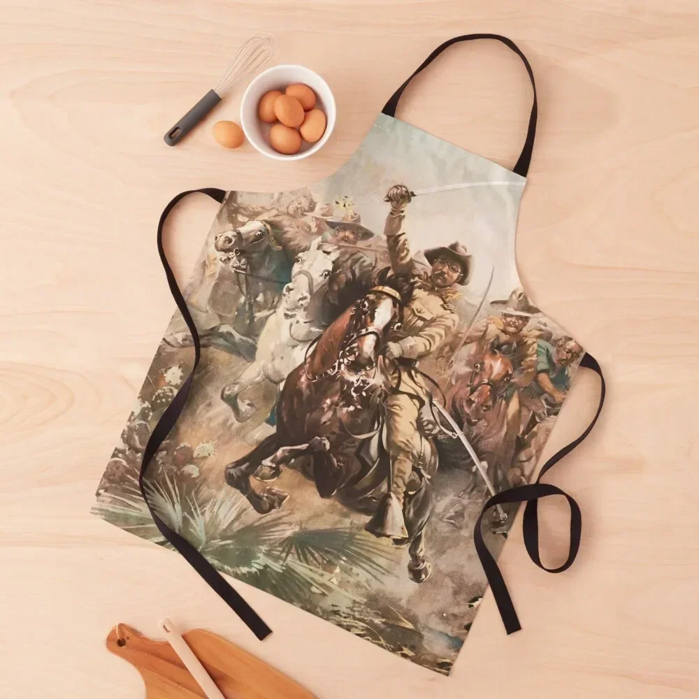 

Teddy Roosevelt and The Rough Riders Charging Into Battle Apron For Women Kitchen Kitchen Items kitchen gadgets Apron