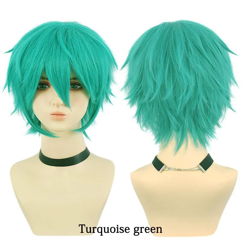 12-Inch Unisex Anime Cosplay Synthetic Hair, Colorful Anti-Curl, Halloween Carnival, Daily Party Performance, Wig Harajuku Style