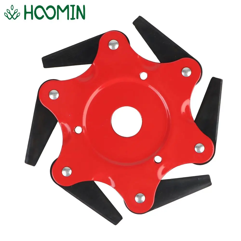 6 Blades Mower blades Manganese Steel Cutter Blade 6 Teeth Grass Trimmer Head Lawn Weeding Garden Power Tools