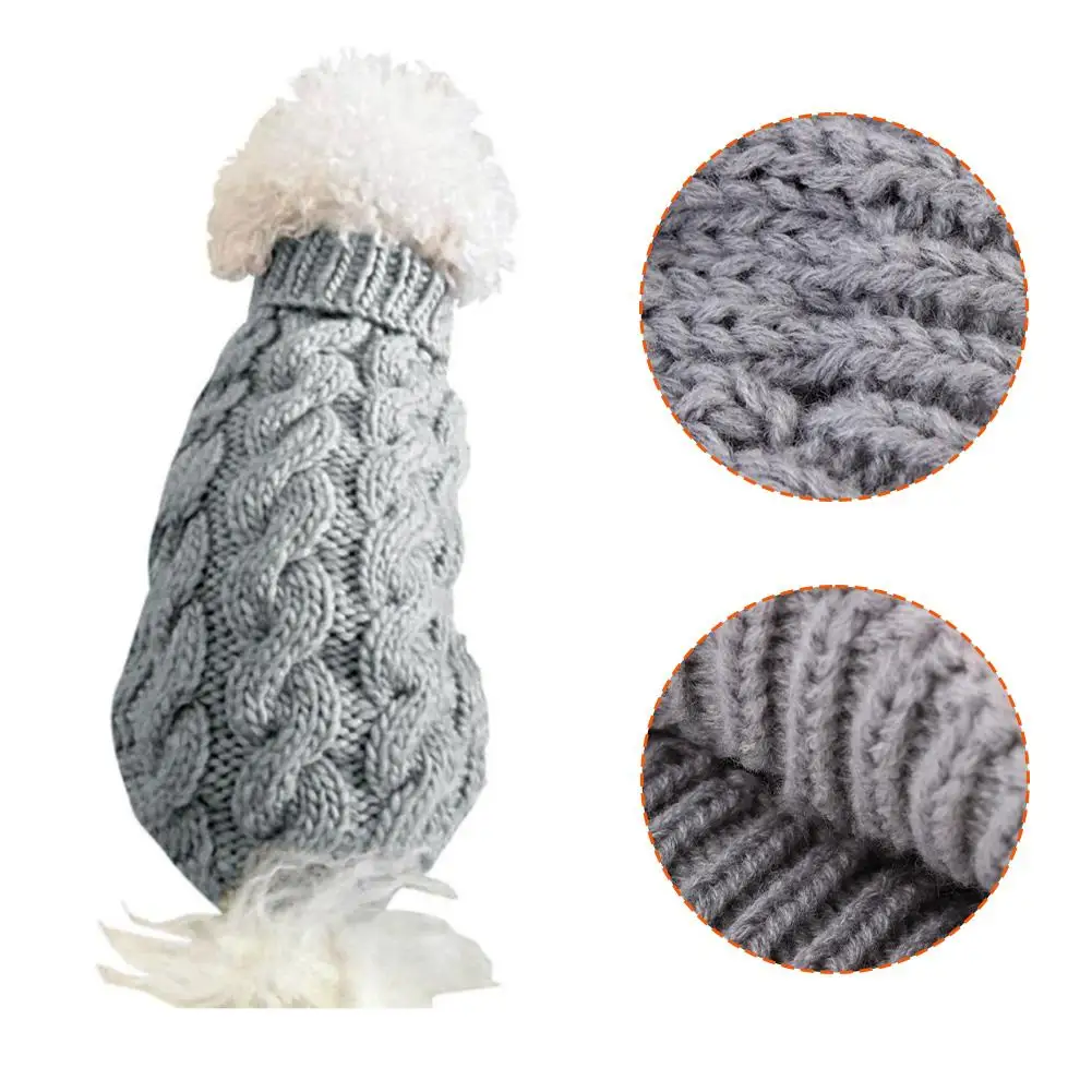 Hundekleidung Pullover Rollkragen Zopfmuster Warme Winterkleidung für Haustiere für Chihuahua Französische Bulldogge Katze Welpen Weste Mantel Bekleidung – Detail 14