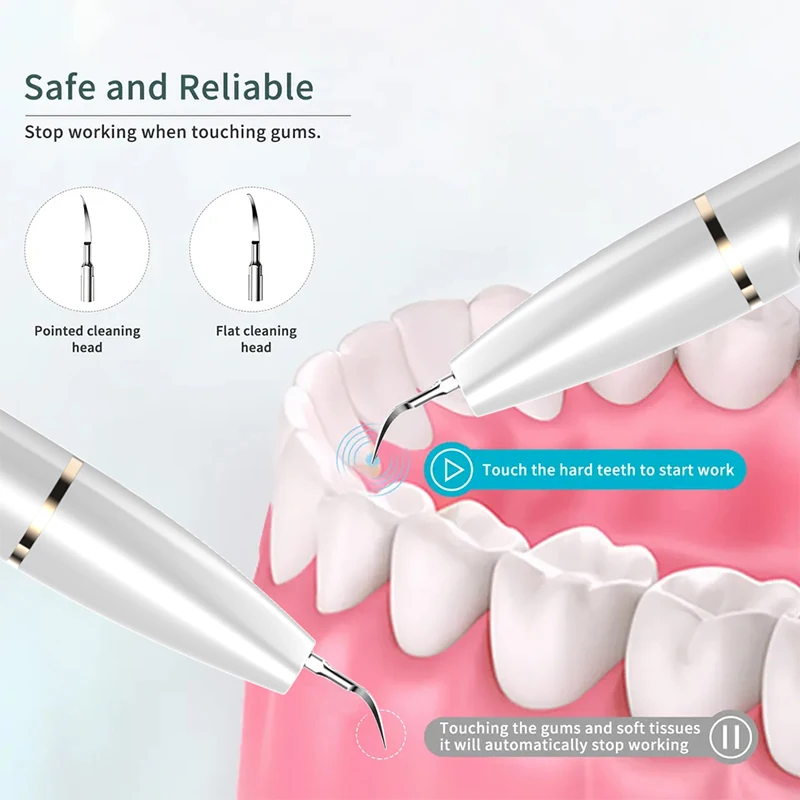 PAKISS Ultrasonic Tooth Cleaner Plaque Remover for Stain Tarter Calculus with Led 3 Adjustable Modes Safe for Adult Kids FY-B700 image 6