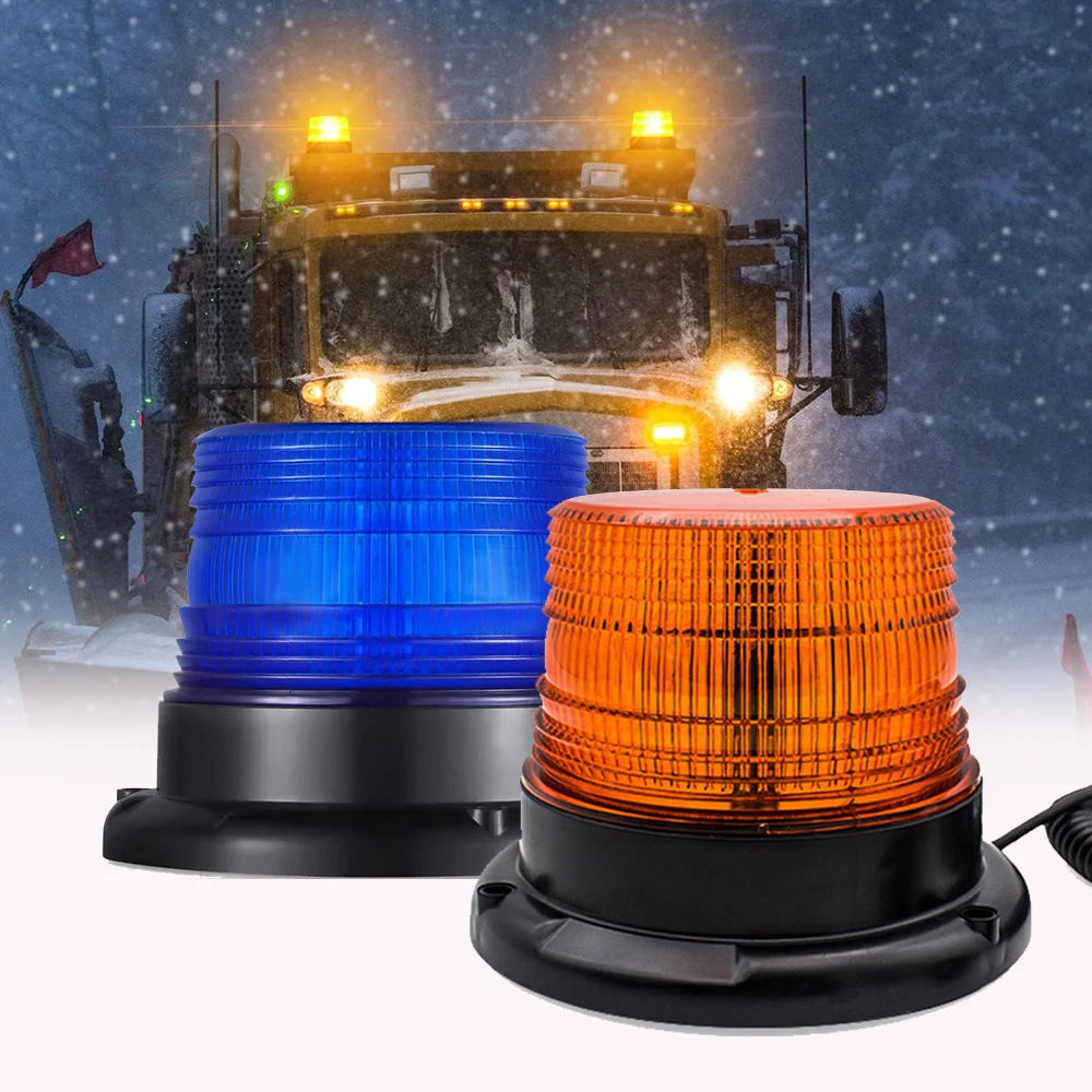 Car Strobe Light Emergency Rotating Traffice Indication Car Flash Beacon Light Orange Blue Red Flash Warning Lamp 12V 24V