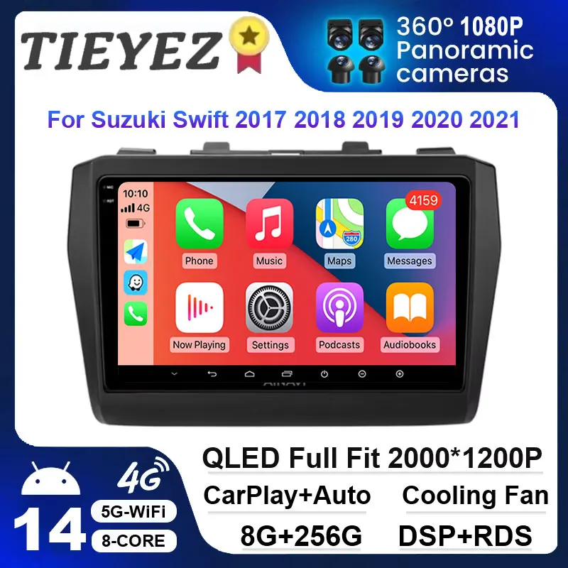 TIEYEZ Store Multimedia Player For Suzuki Swift 2017 2018 2019 2020 2021 Wireless Carplay Android 14 Auto Radio Car Radio WiFi