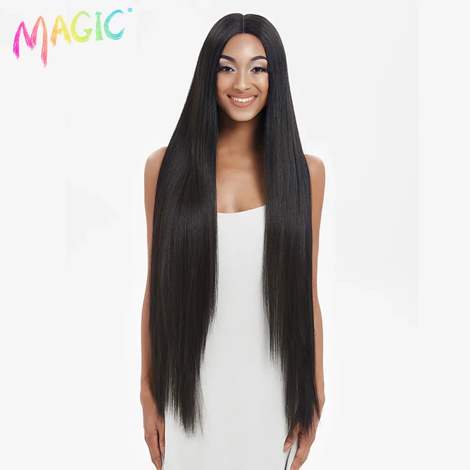 Magic Synthetic Lace Front Wigs For Women Lace Front Wig Straight Hair Lace Wigs 38 Inch Ombre Blonde Lace Wig Cosplay Wigs