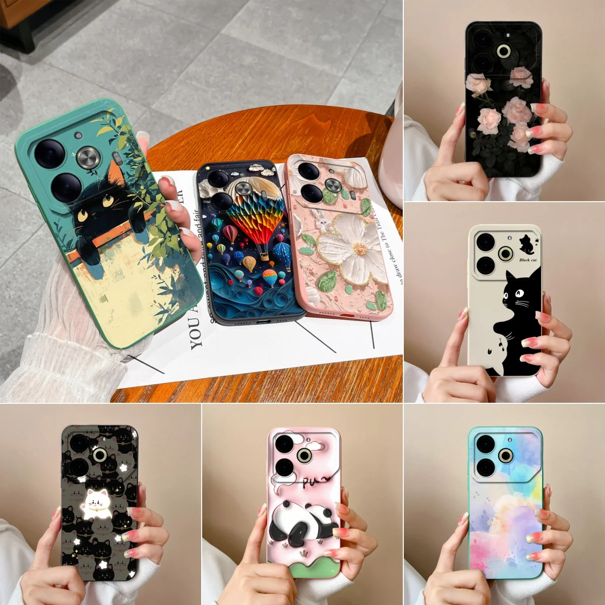 For Tecno Pova 6 Neo 6 Pro 6 Case Lovely Cat Shell Silicone Soft Durable Coque For Pova 6Neo Phone Cover Pova6Pro Fundas Carcas