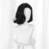 Game Evil 8 Lady Dimitrescu Cosplay Woman's Wig Black Short Bob Hair Headgear Halloween Carnival Party Props Wigs