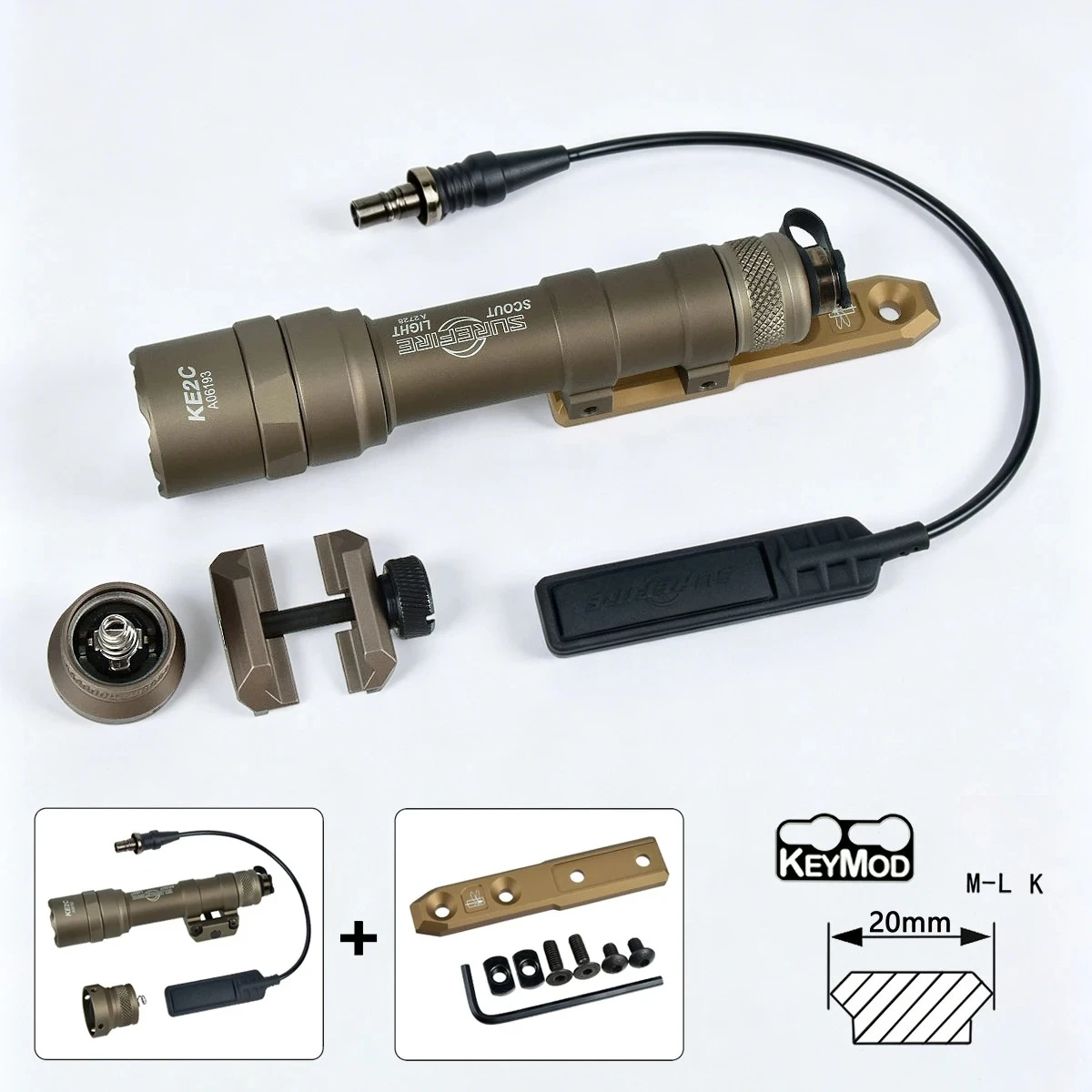 Surefire M600U M600B Leistungsstarke LED-Taschenlampe mit Montagebasis Passend für 20mm Schiene MLK Keymod für AR15 SF M600 Scout LED-Licht Taschenlampe – Detail 24