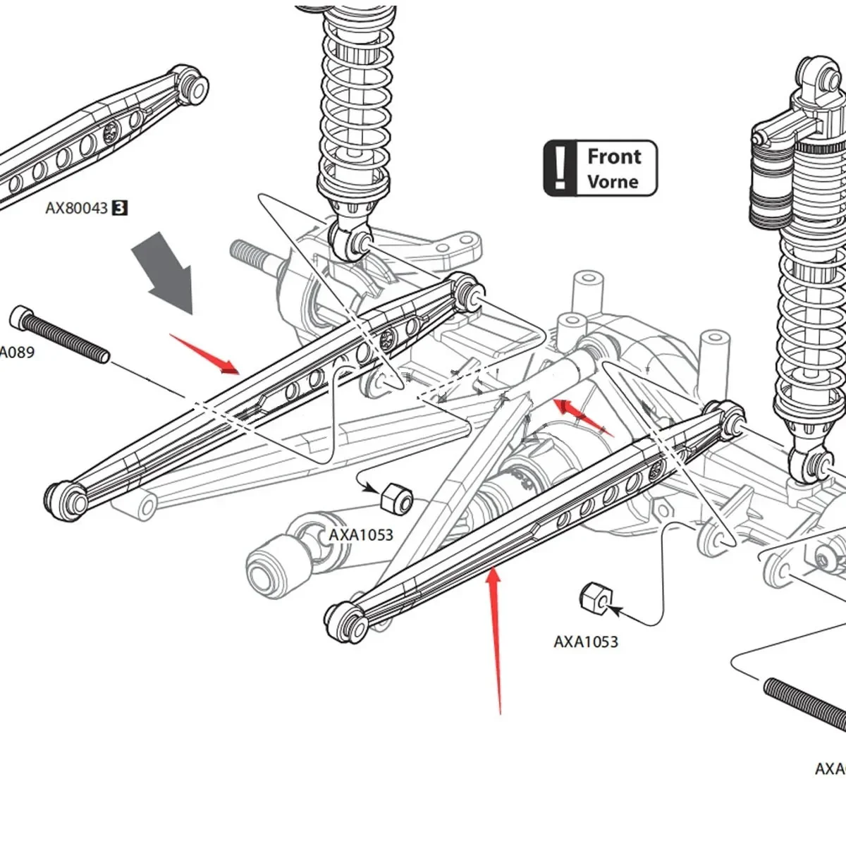 Alloy Front Chassis Links Tree for RC 1/10 RC Model AXIAL SCX10 4WD SCX049F