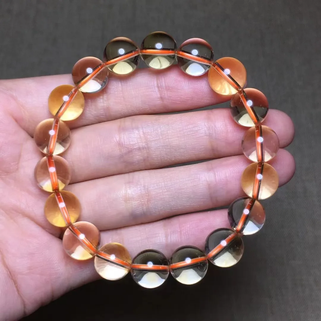 

10mm Natural Yellow Citrine Quartz Bracelet For Women Lady Men Love Gift Crystal Clear Round Beads Stone Jewelry Strands AAAAA