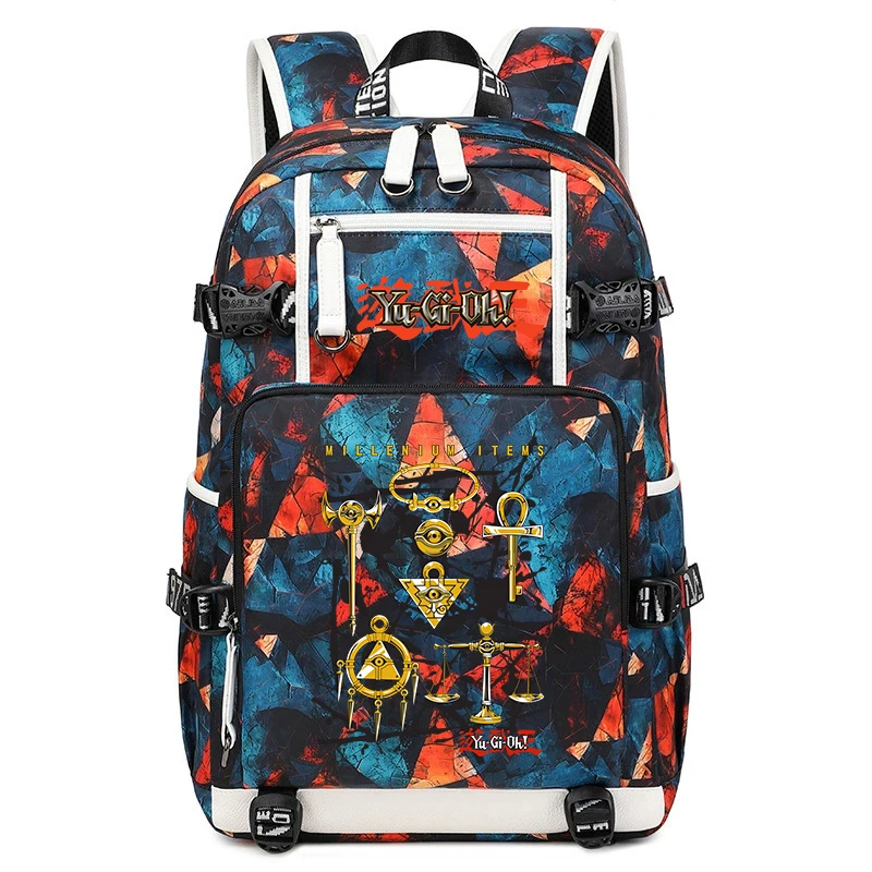 Yu-Gi-Oh Anime Print Student Backpack Large Capacity Travel School Bag for Kids Teens