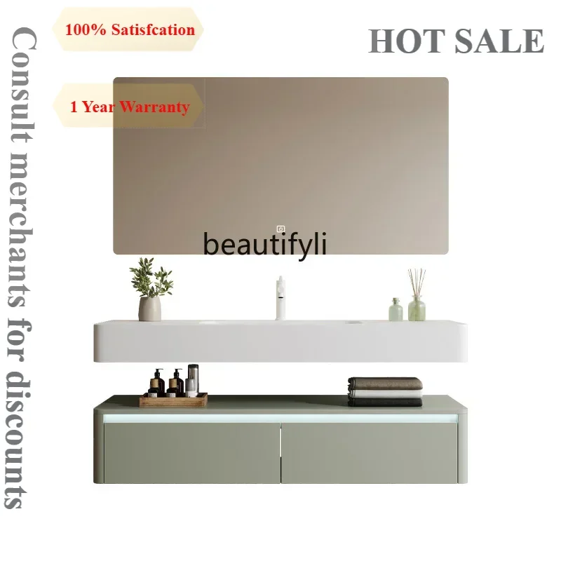 B567 Internal and external arc integrated basin, bathroom, bathroom cabinet combination, face and hand wash basin