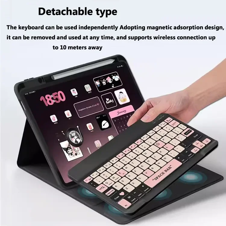 Bluetooth Keyboard for IPad Air 11 Air 6 2024 Pro 11 2022 2021 2020 10th 10.9 10.2 9th 8th 7th Air 5 4 3 Case with Pencil Slot