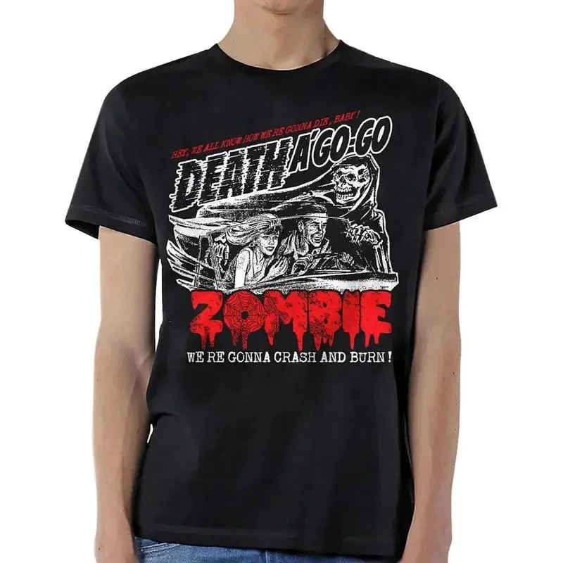 Camiseta ROB ZOMBIE cd lgo CRASH DEATH A GO Ofcl, Última Talla Grande, Blanca, OOP