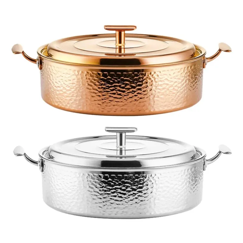 

Pure Copper Hot Pot Easy Clean Noodles Pot Stew Pot Induction Pans Portable for Buffets Home Use Restaurant Camping Parties