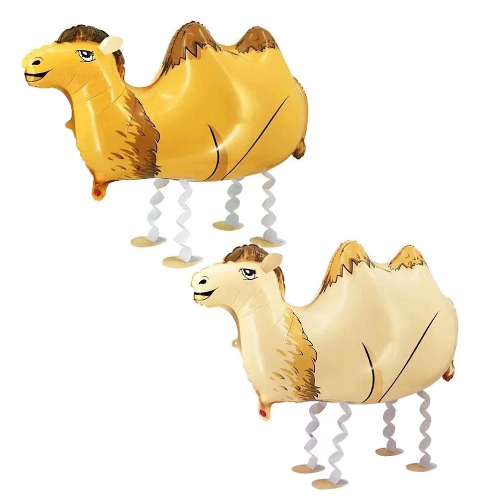 

2pcs New 3D Walking Alpaca Camel Foil Balloons Jungle Animal Balloons Desert Camel Theme Birthday Party Decorations Kids Toys