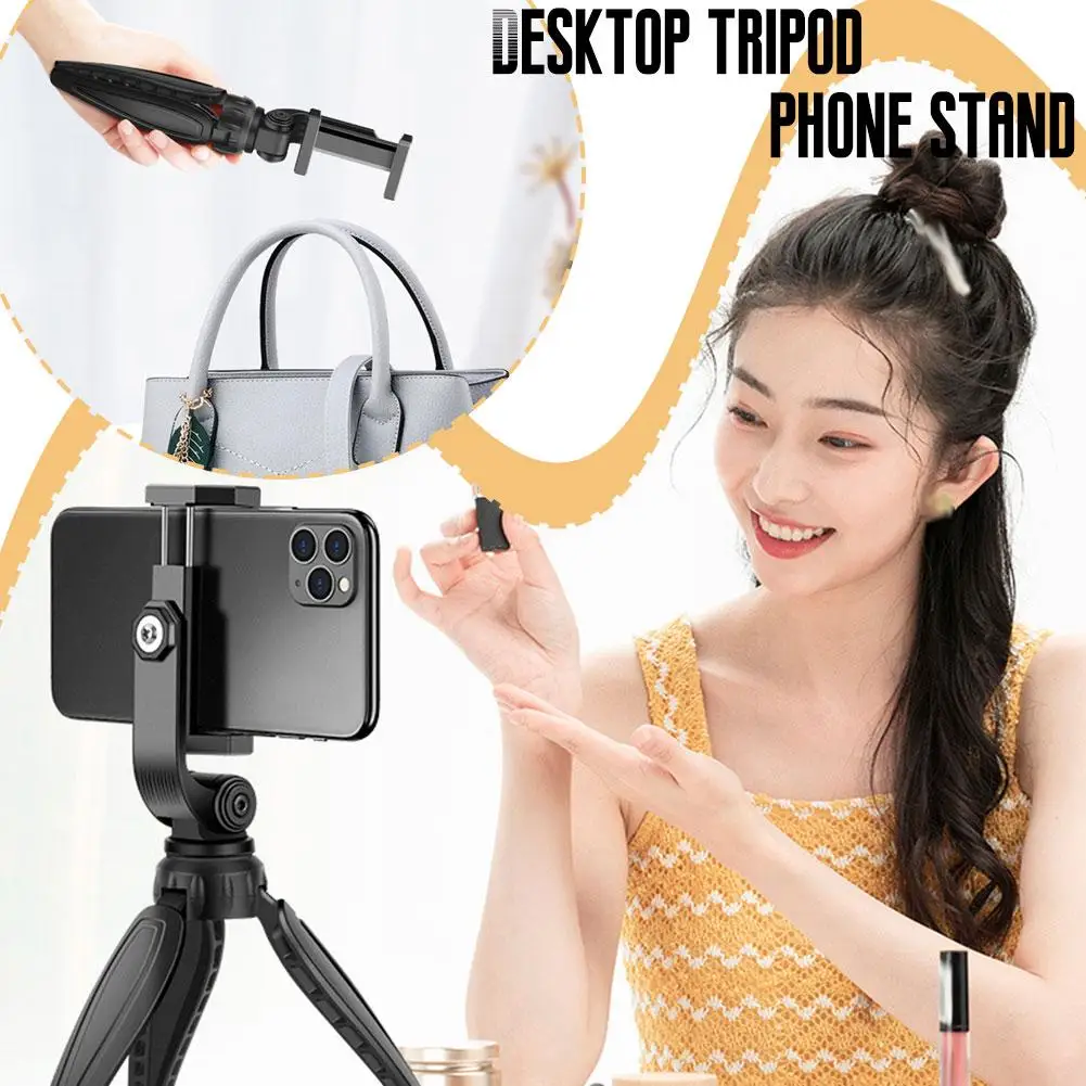 Selfie Stick Tripod Foldable 360 Rotation Video Stand Angle Adjustable Stabilizer Universal For Smartphones Width Within 10 G0Z1