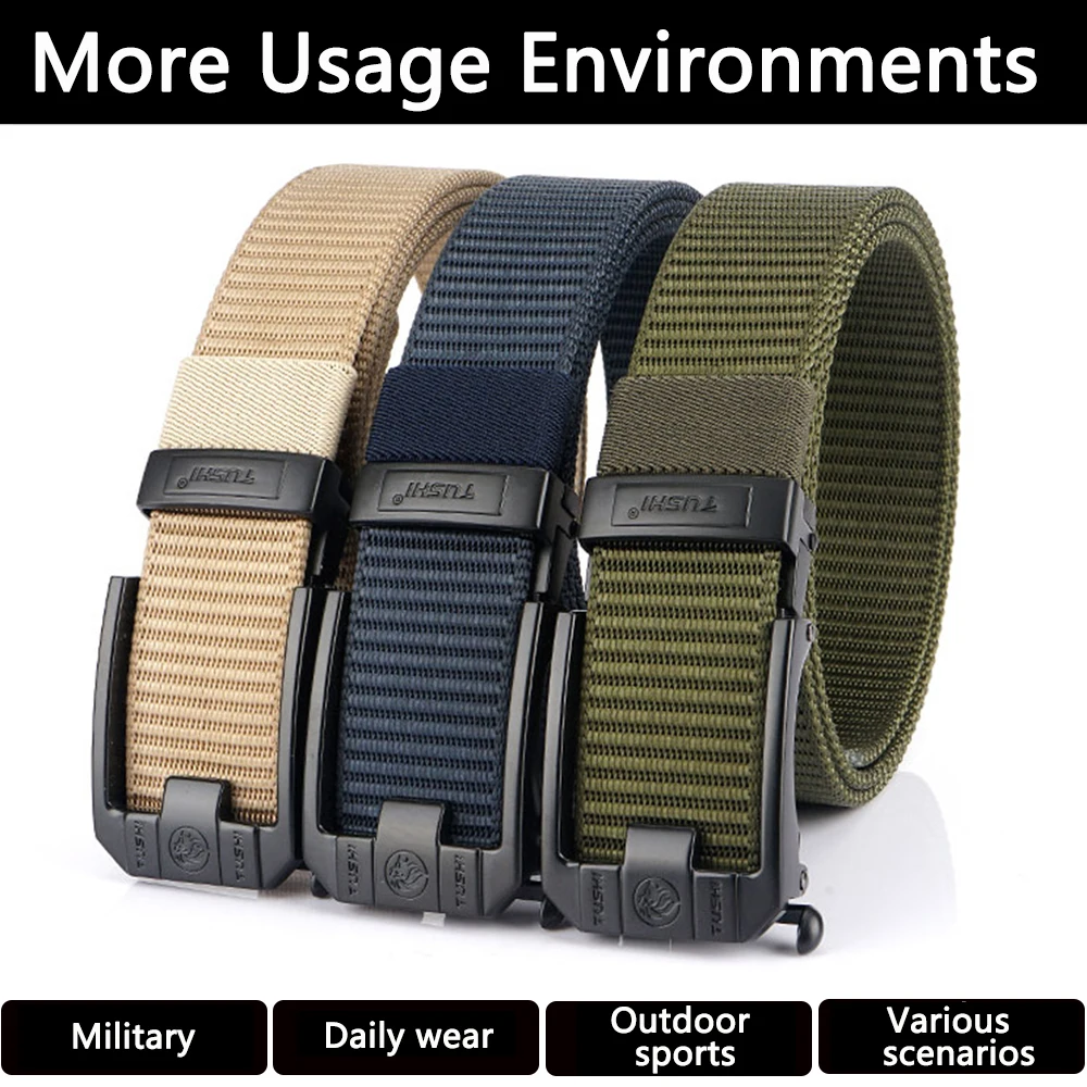 TUSHI New Tactical Belt Nylon Military Army belt Outdoor Metal Buckle Police Heavy Duty men's Training Hunting  Jeans Pants Belt