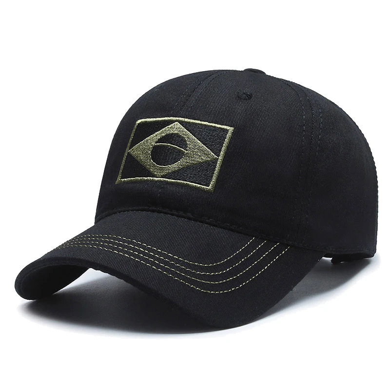 Gorra de béisbol táctica con bordado de bandera brasileña Unisex, sombrero clásico de moda para hombres y mujeres, ocio al aire libre, Deportes,