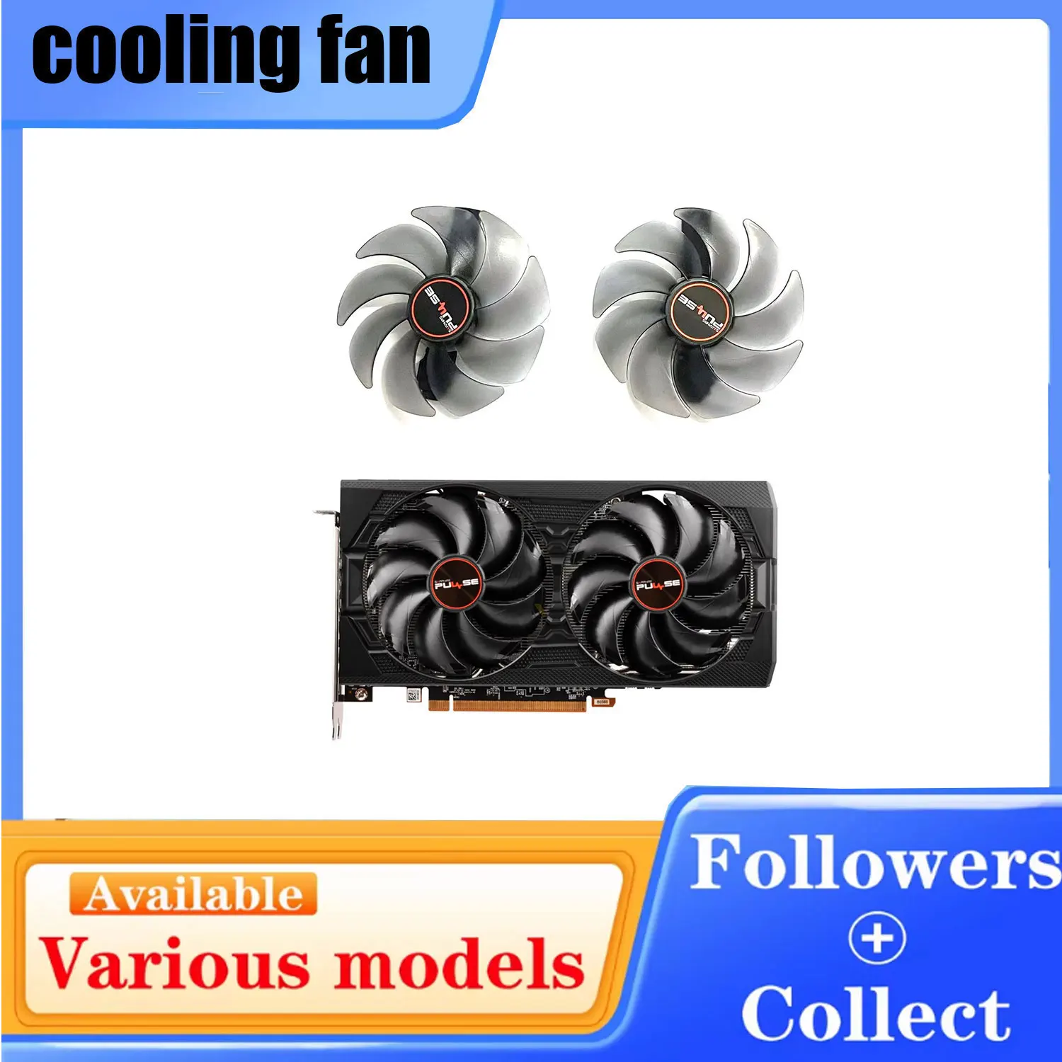 Brand new 95MM color LED DIY fan FD10015M12D CF1015H12D suitable for SAPPHIRE Radeon RX5500XT RX5600 5700XT PULSE BE SE OC
