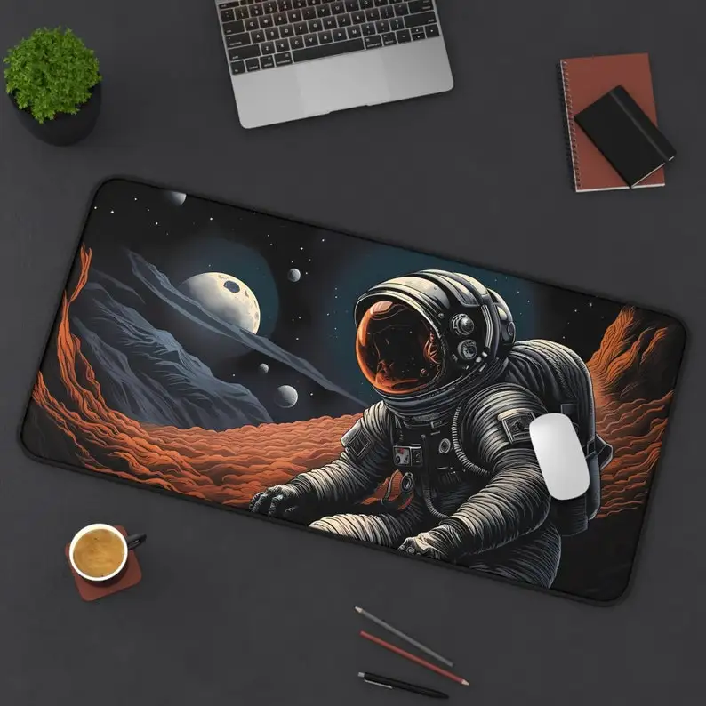 

Space Astronaut Desk Mat, Non-slip and Waterproof Mouse Pad,office and Gaming Desk Decoration Mat, The Perfect Gift for Friends.