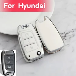 TPU Car Folding Key Case Cover Bag Shell Protector For Hyundai Tucson Kona Azera Solaris 2 Elantra i30 i35 i40 Accessories