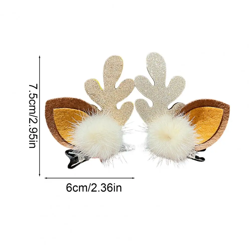 1 Pair 6cm Christmas Hairpins Festive Styles Reindeer Christmas Tree Snowman Santa Claus Plush Sequins Decor Hair Clips Hair Pin