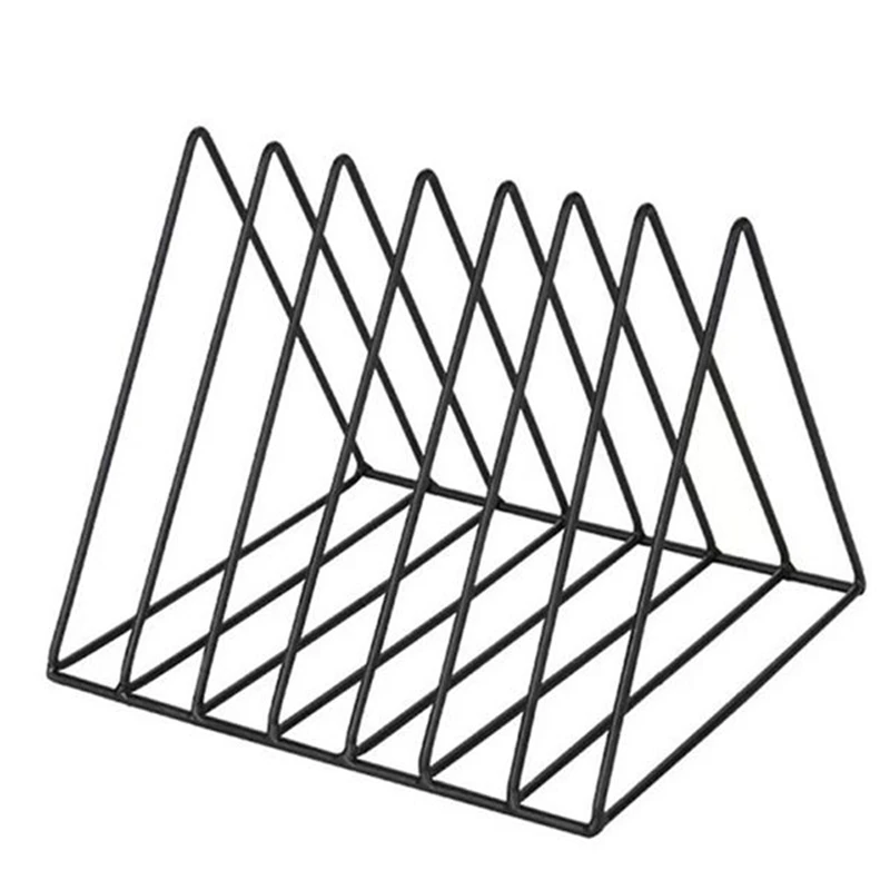 Desktop Triangular Book Stand Iron Storage Rack, Desktop Bookshelf Organizer, Desktop Bookcase Modern Bookself